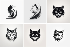 80 Kitten Cat Logo Sticker Illustrations Designs JPG Product Image 3