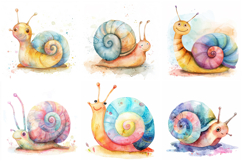 36 Snail Illustration Collection Watercolor JPG Product Image 3