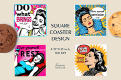 Sarcastic Quotes| Vintage Pop Art Square Coaster Bundle Product Image 3