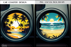 Ocean |Beach |Sunset | Summer Vibes Car Coaster Design Product Image 1