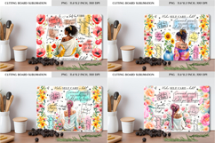 Self Care Floral Cutting Board Sublimation Design Product Image 1
