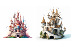 8 Fairy Tale Princess Castles Illustration Cartoon Royal JPG Product Image 4