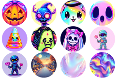 Round Earring Sublimation Design | Halloween Jewelry Bundle Product Image 4
