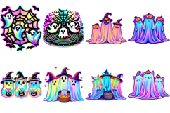 Neon Iridescent Halloween T-Shirt Sublimation Bundle Product Image 2