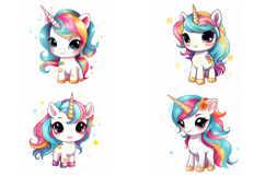 36 Cute Unicorn Illustrations Kawaii Rainbow Sticker Ideas Product Image 3