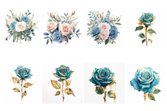 100 Vintage Roses Illustration Wedding Flowers Collection Product Image 8