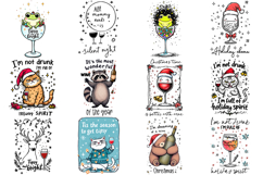 Funny Christmas Quotes |Wine Tumbler Sublimation BUNDLE Product Image 5