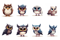 62 Owl Cartoon Illustration Clipart JPG Product Image 4