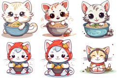 40 Kawaii Kitten Illustration Sticker Collection PNG Product Image 5