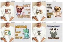 Grumpy Animal with Coffee| Sarcastic Quotes T Shirt Bundle Product Image 5