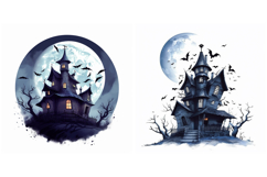 8 Spooky Halloween Castles Illustration Cartoon Collection Product Image 5