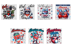 Raccoon | Dinosaur |Goose| 4th of July Square Coaster Bundle Product Image 4