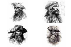 20 Pirate Illustration Portraits Drawn Characters Logo JPG Product Image 5