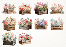 Boots with Flowers Clipart Bundle 40 PNG Transparent BG Product Image 4