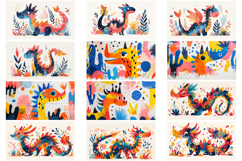 80 Cartoon Dragon Illustrations for Children JPG Product Image 4