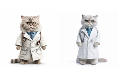 10 Cat Doctor Kitten Dress Up Illustration JPG Portrait Product Image 4