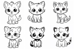 40 Kitten Coloring Page Outline Logo Cute Cat Illustration Product Image 4
