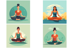 20 Yoga Meditation Woman Logo Illustration Designs Product Image 4