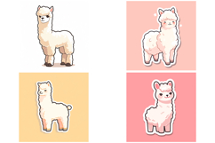 20 Kawaii Llama illustration Sticker Idea Design Cute Pets Product Image 5