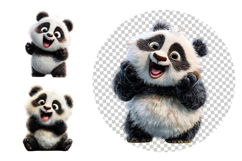 Happy Panda Clipart Bundle 27 PNG Transparent BG Product Image 4