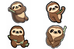 Sloth Kawaii Sticker Idea Logo Cute Designs JPG Product Image 4