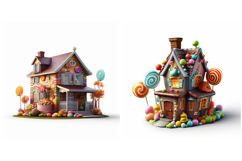 8 Gingerbread Fairytale Houses Illustration Collection JPG Product Image 5
