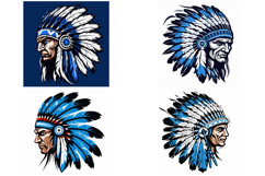 16 Native American Indian Logo Sticker Illustration Designs Product Image 5