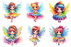 50 Rainbow Fairy Fairies Girls Illustrations Sticker JPG Product Image 4