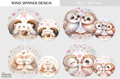 Kiss|Love|Animal | Watercolor Wind Spinner Design Product Image 1