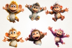 Funky Monkey Clipart Bundle 38 PNG Cute Monkey PNG | UHD 4K Product Image 4