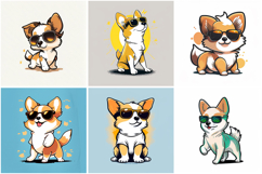 50 Puppy Dog Sunglasses Sticker Ideas Illustration Logo JPG Product Image 4