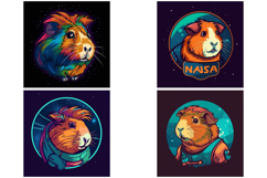 28 Guinea Pig Hamster Sci-fi Logo Illustration Sticker Ideas Product Image 4
