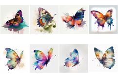 80 Watercolor Butterfly Butterflies Illustrations Vibrant Product Image 4