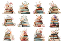 Books with Flowers Clipart Bundle 37 PNG Transparent BG Product Image 4