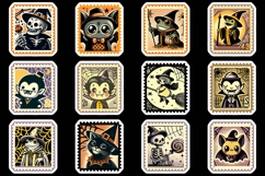 Vintage Halloween Postage Stamp Stickers Bundle Product Image 5