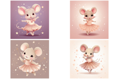 32 Ballerina Mice Mouse Illustration Dancing JPG Collection Product Image 7