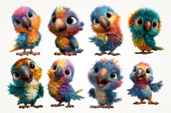 Cute Parrot Clipart Bundle 28 PNG Animals Clipart Product Image 4