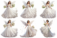 60 Fairy Princess Angel Wedding Dress Illustration JPG Product Image 5