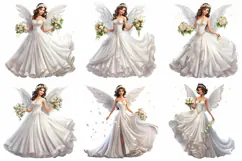 60 Fairy Princess Angel Wedding Dress Illustration JPG Product Image 5