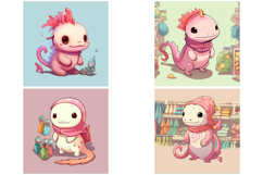 40 axolotl illustration sticker Idea Designs JPG Product Image 4