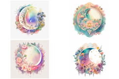 20 Lunar Eclipse and Flower Illustration Moon Collection Product Image 5