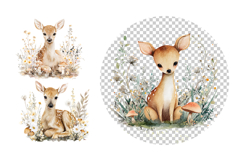 Sweet Baby Deer Clipart Bundle 40 PNG Product Image 5