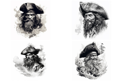 20 Pirate Illustration Portraits Drawn Characters Logo JPG Product Image 6