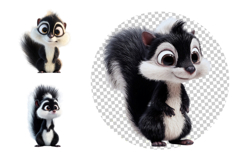 Funky Skunk Clipart Bundle 40 PNG Transparent BG Product Image 5