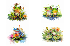 30 Watercolor Frog Illustration Toad Painting Collection JPG Product Image 5