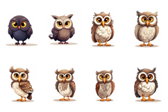 62 Owl Cartoon Illustration Clipart JPG Product Image 5