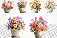 Floral Ceramic Vase Clipart Bundle 42 PNG Transparent BG Product Image 5