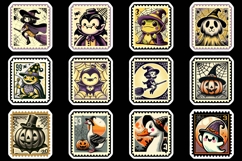 Vintage Halloween Postage Stamp Stickers Bundle Product Image 6