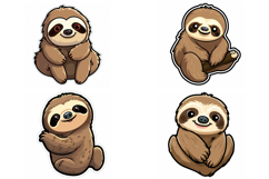 Sloth Kawaii Sticker Idea Logo Cute Designs JPG Product Image 5