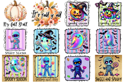 Neon Halloween Square Coaster Bundle| Cozy Fall Sublimation Product Image 2
